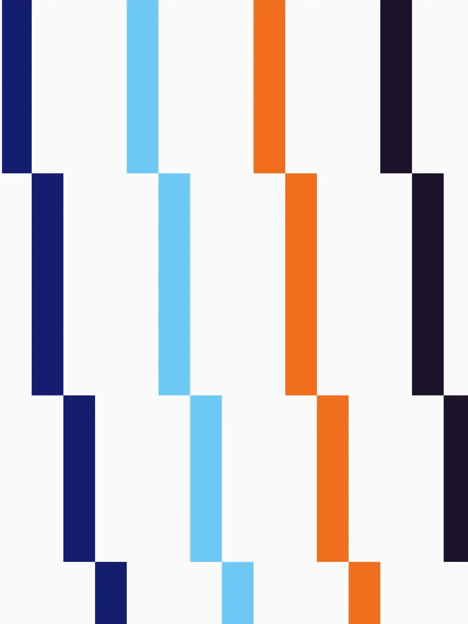 MediaViz visual system using stepped vertical pixel forms