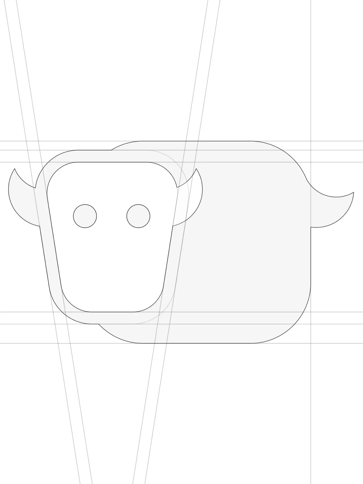 Construction drawing of the YakChat logo