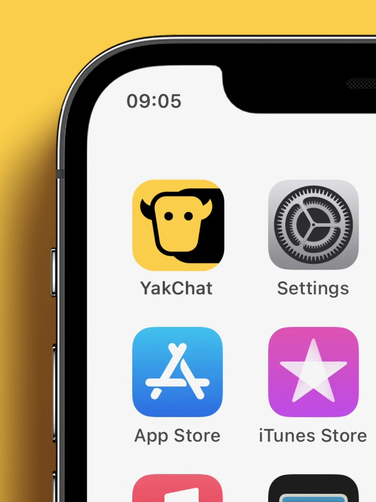 YakChat mobile app icon shown on iPhone home screen