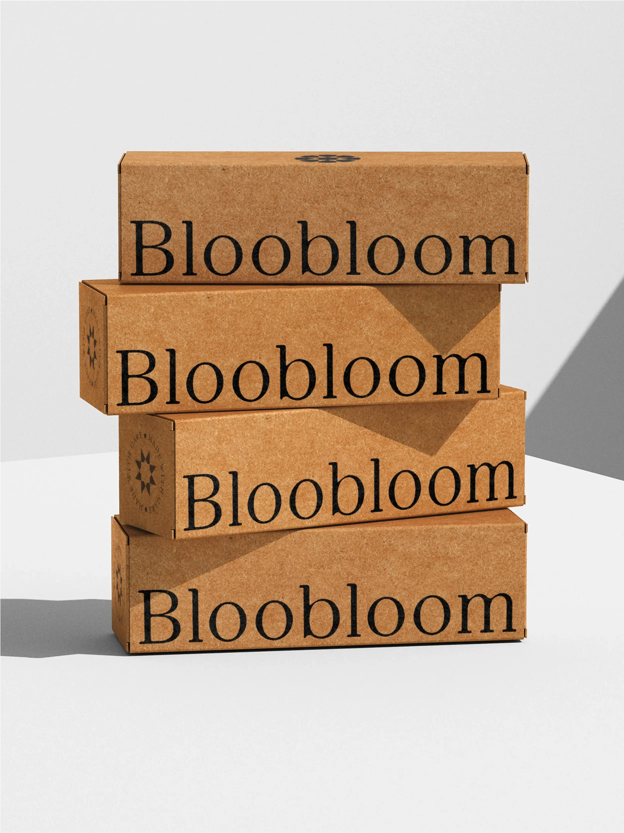 Bloobloom stacked cardboard boxes by Bodkin Studio.