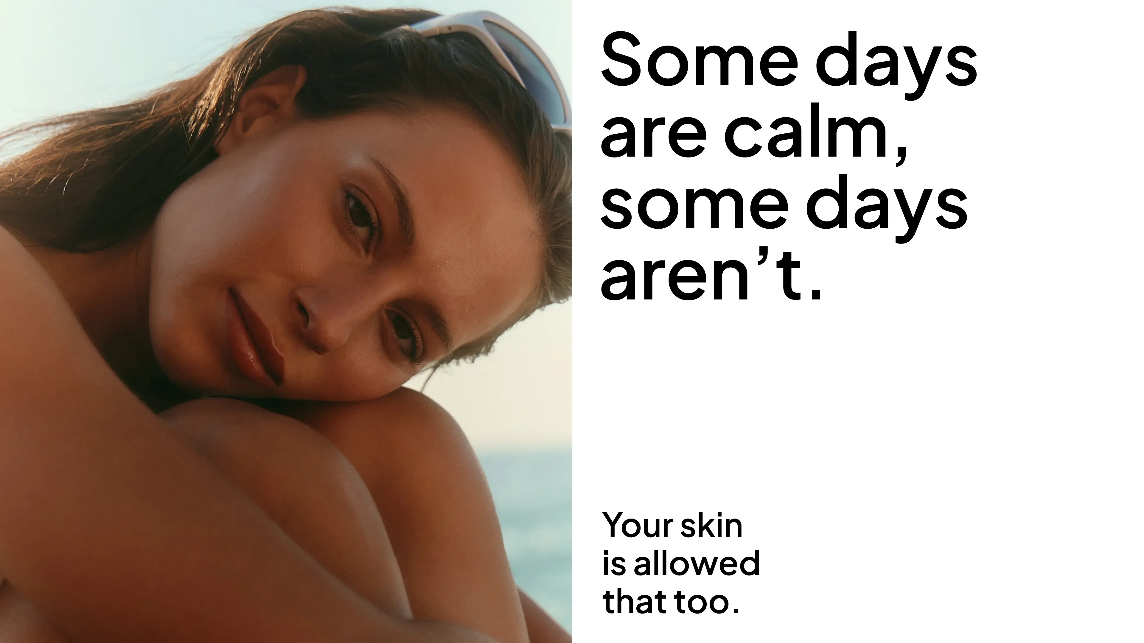 Equals Even campaign image focused on calm skin and self-confidence