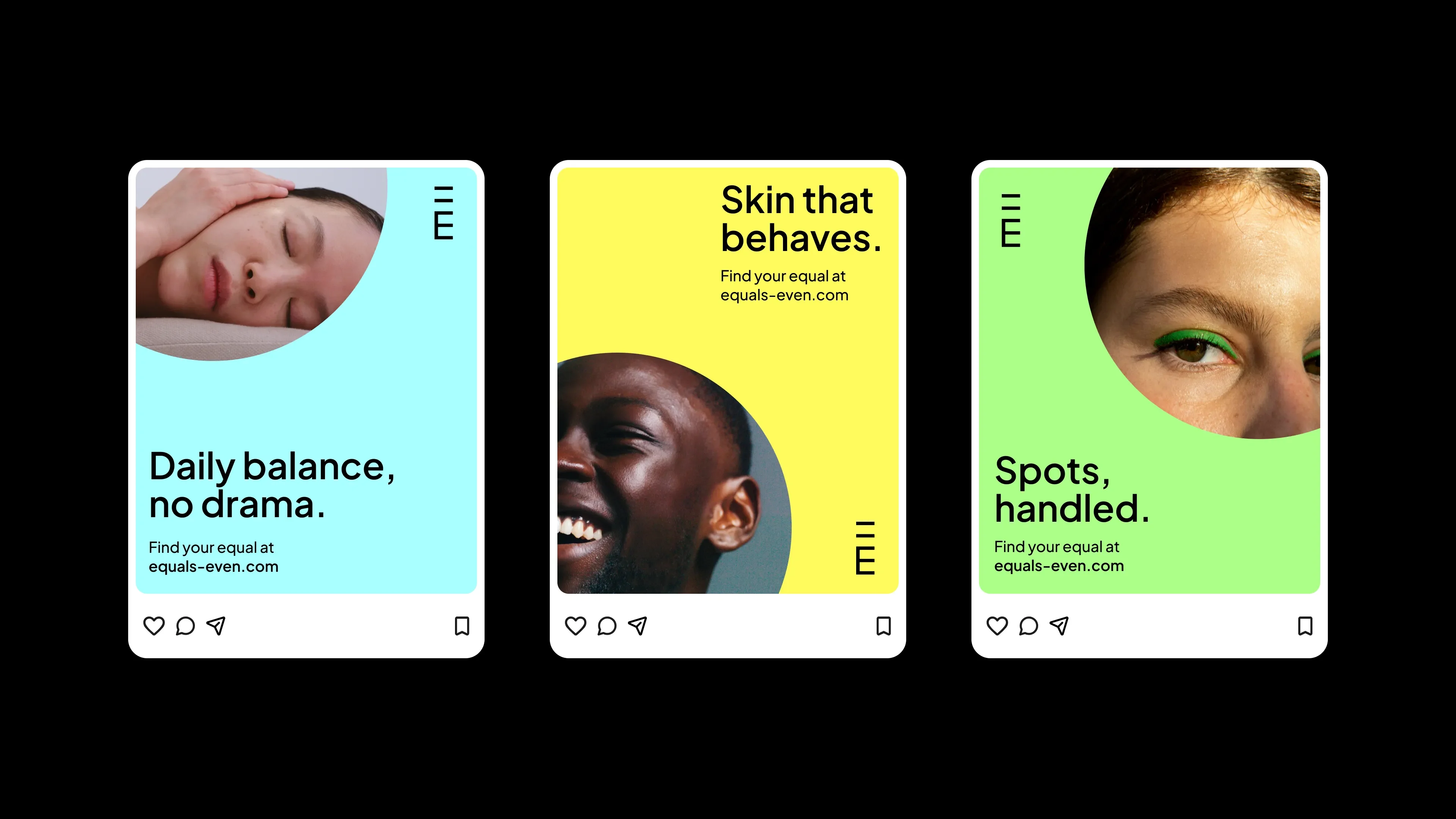 Equals Even social media campaign graphics