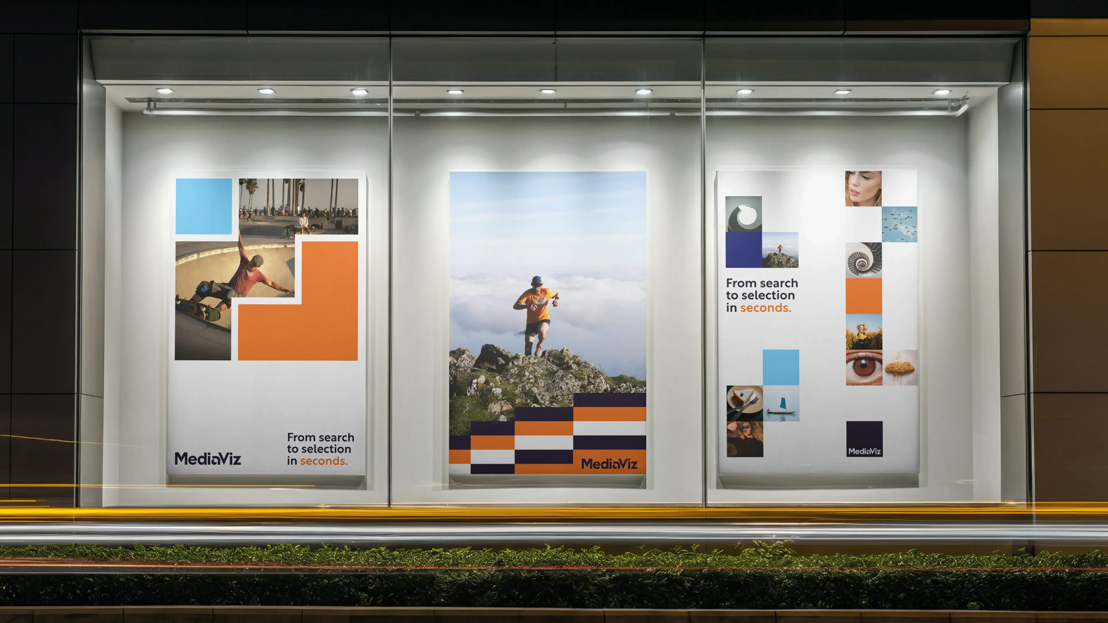 MediaViz poster applications for brand communications and campaigns