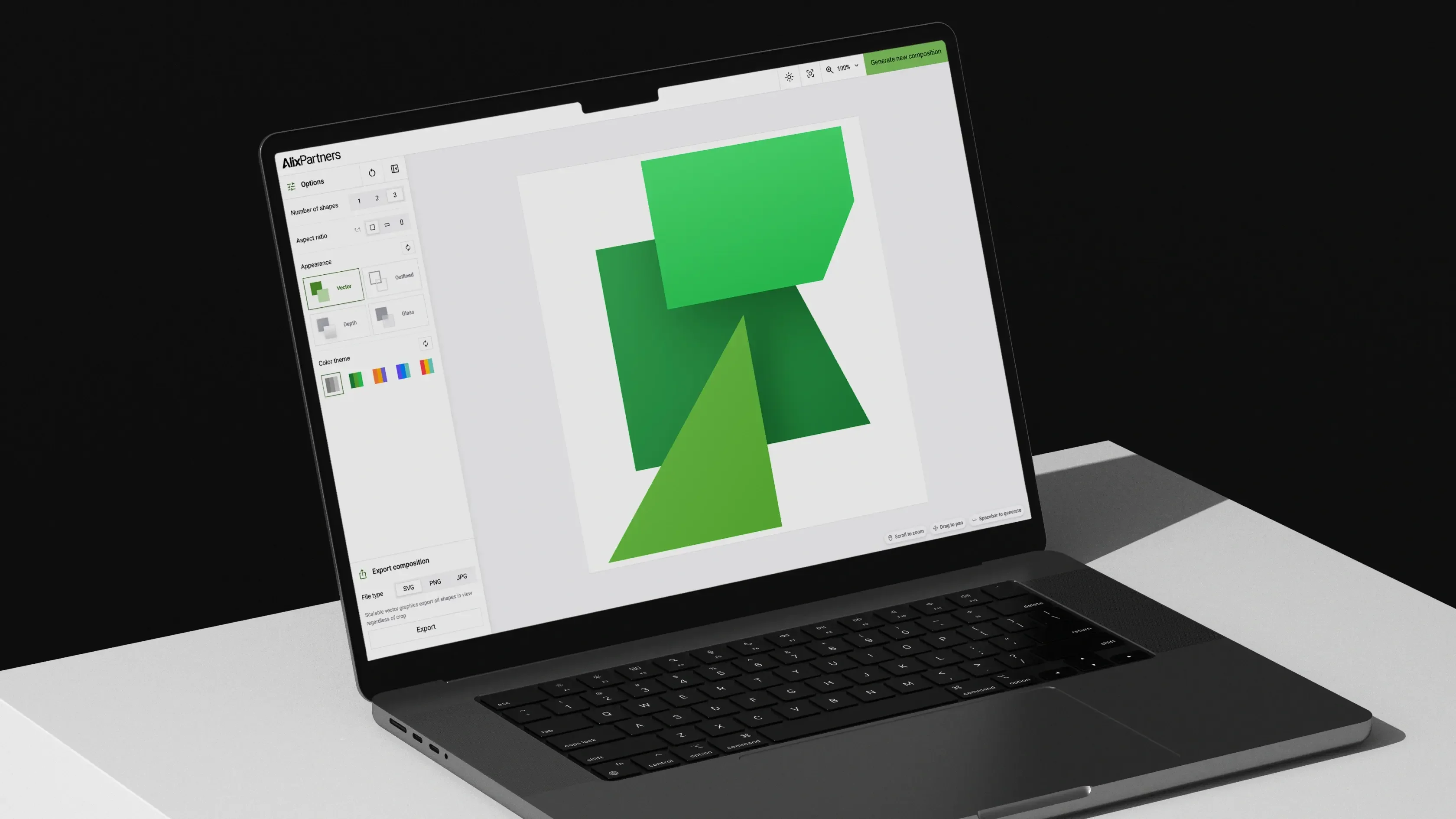AlixPartners guidelines shown on laptop