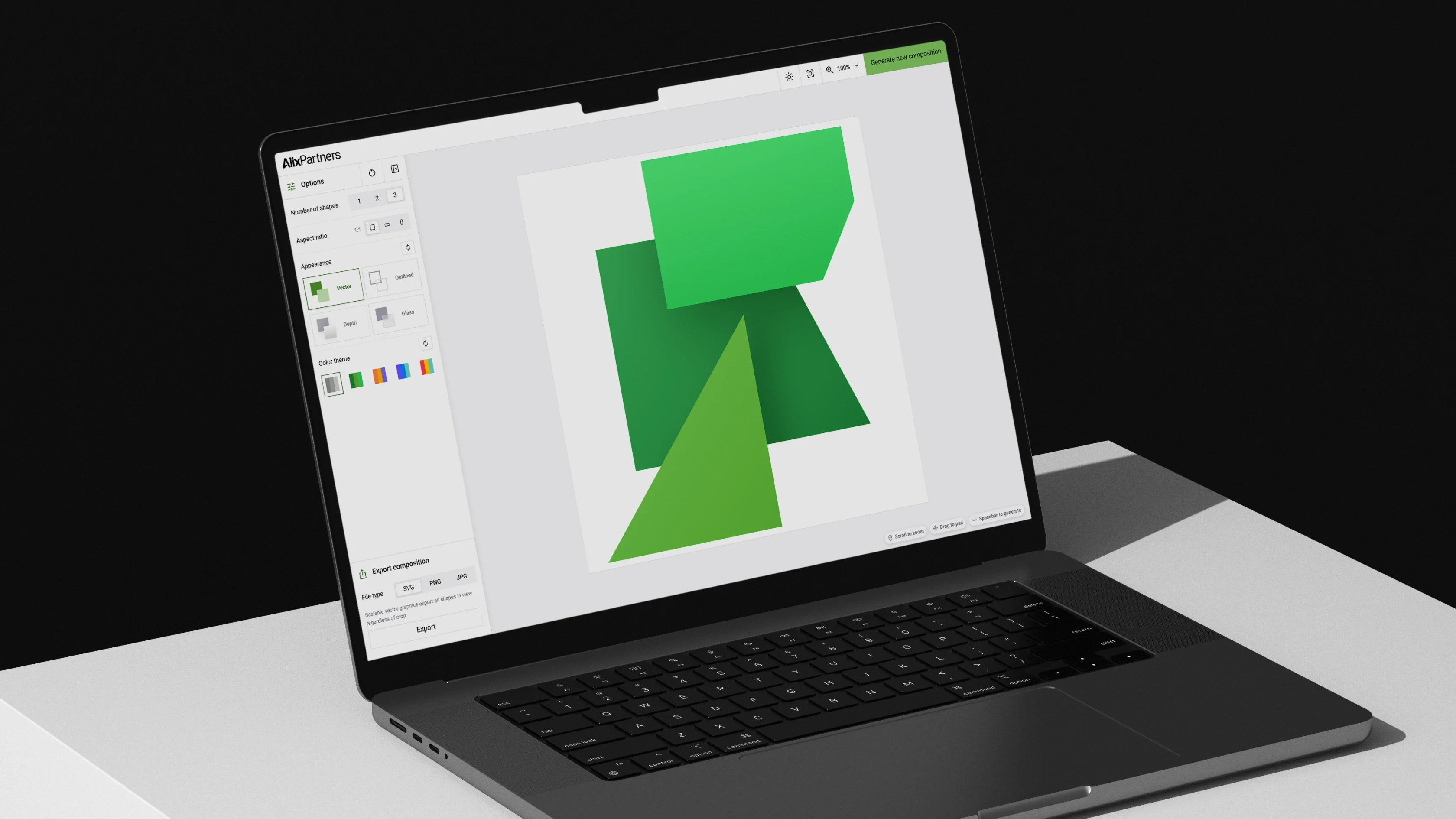 AlixPartners guidelines shown on laptop