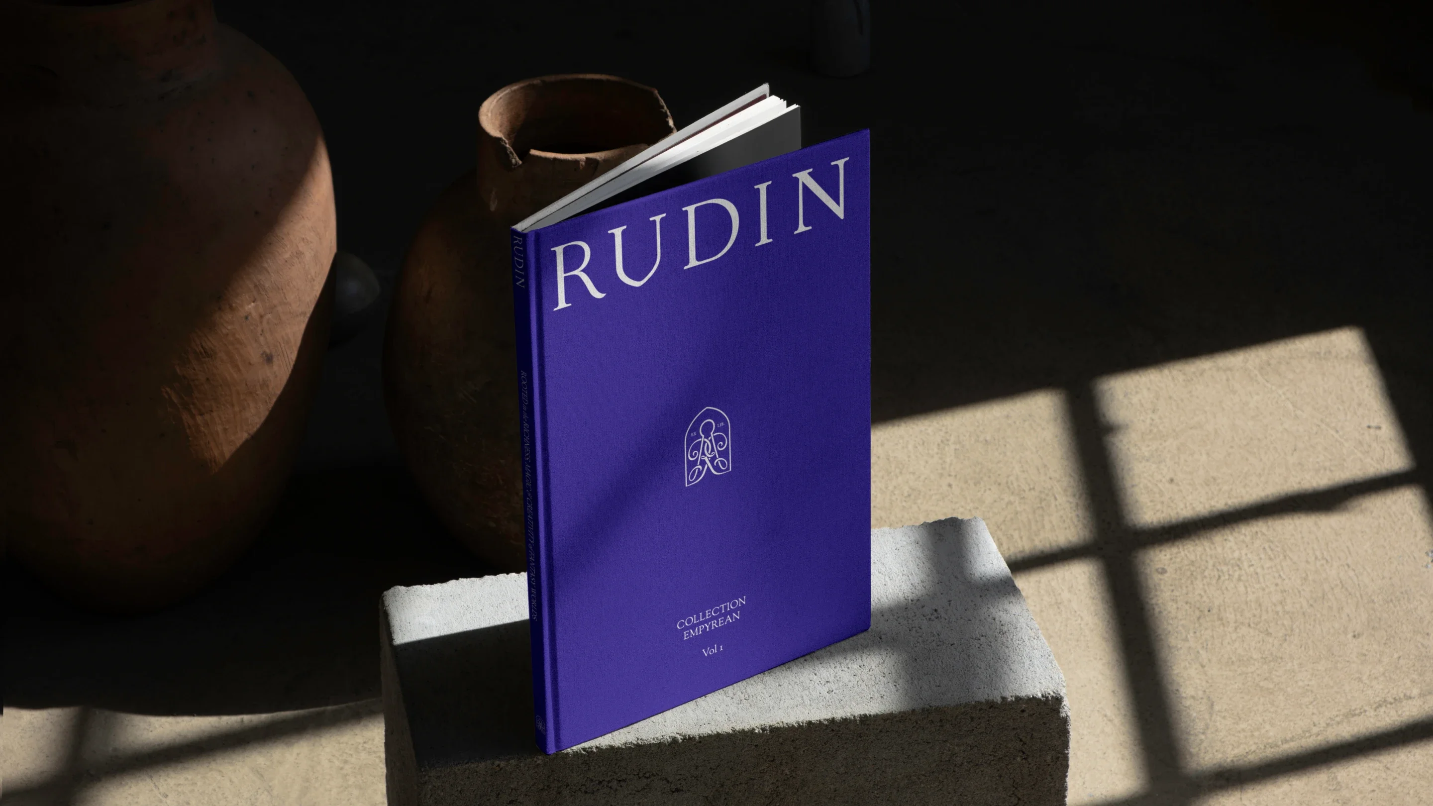 Rudin brand book shown upright in natural light