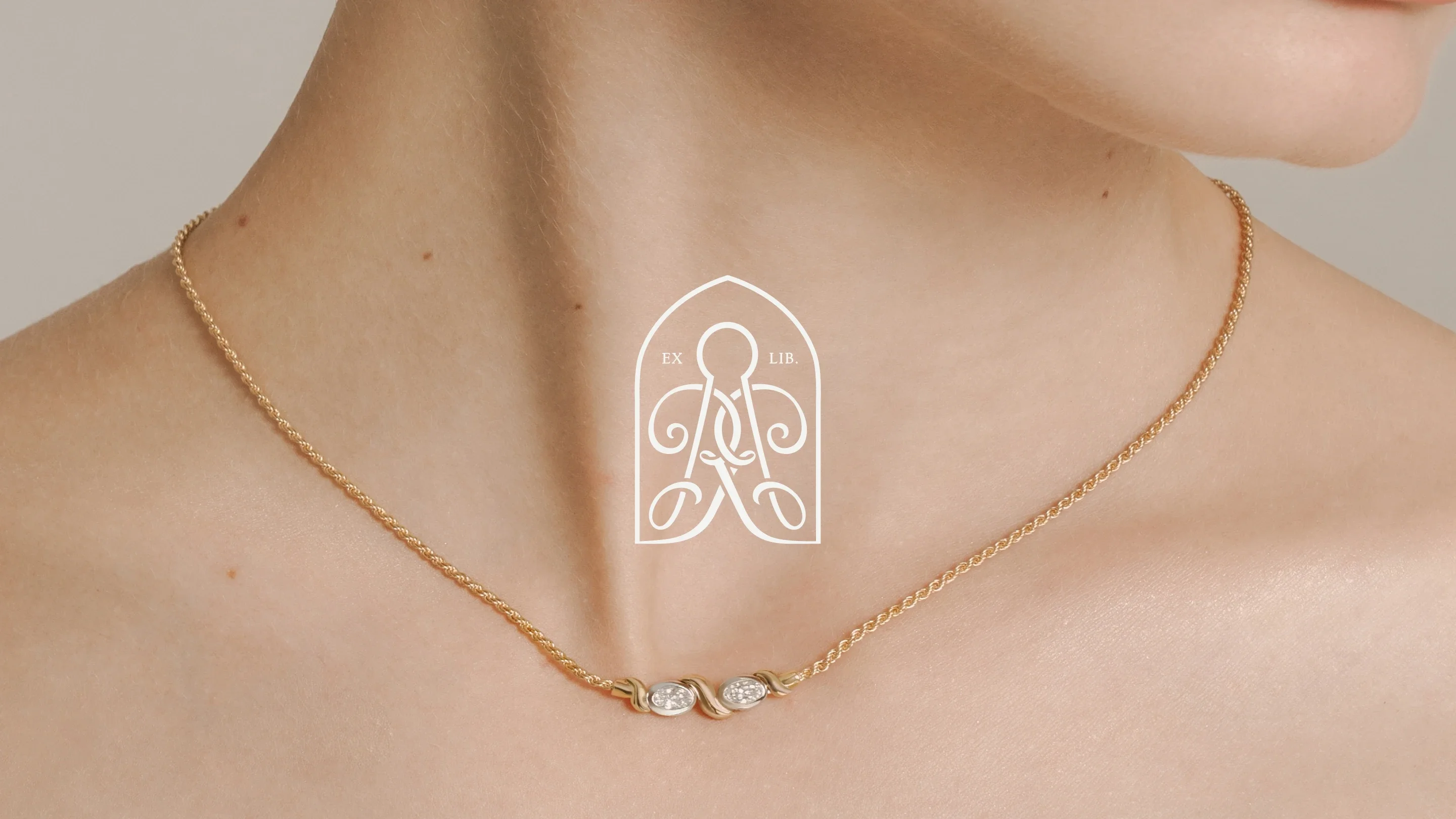 Rudin logo applied over jewellery photography