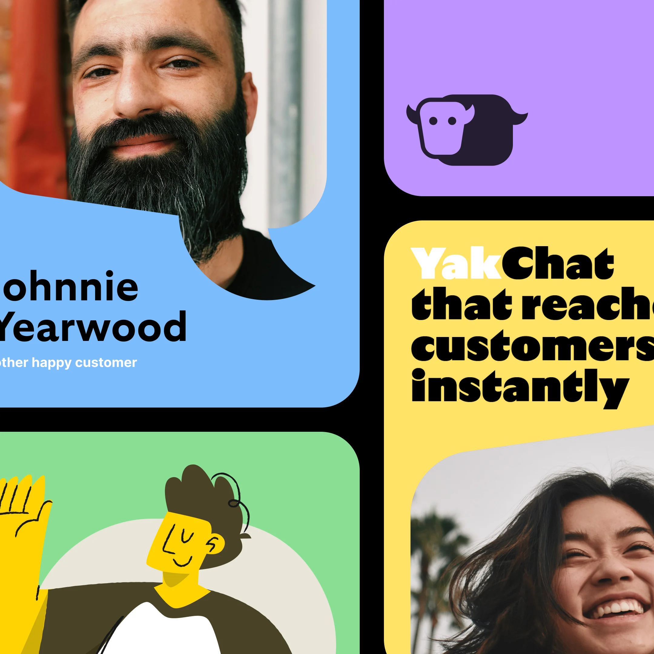 YakChat campaign and social content tiles