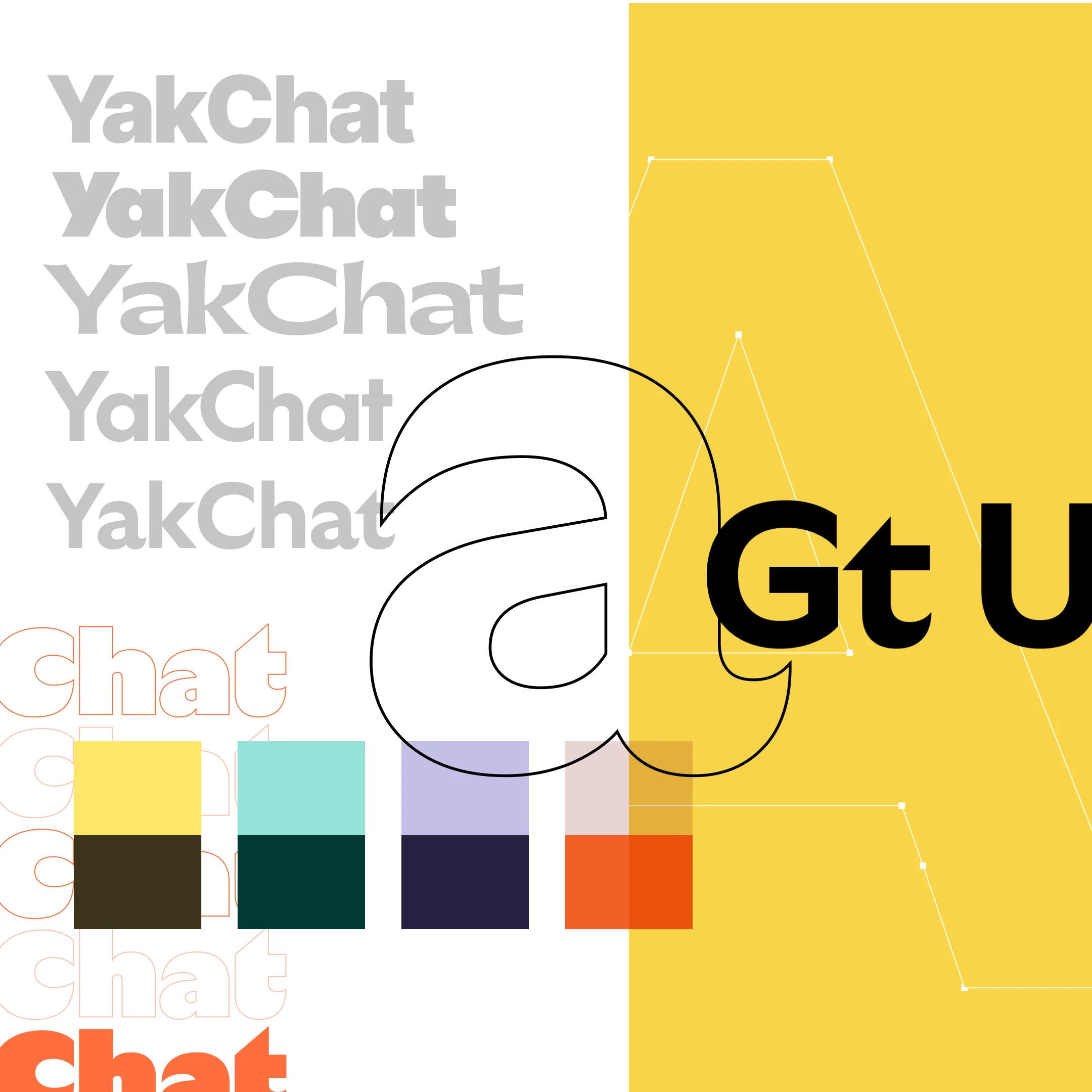 YakChat typography and colour palette exploration