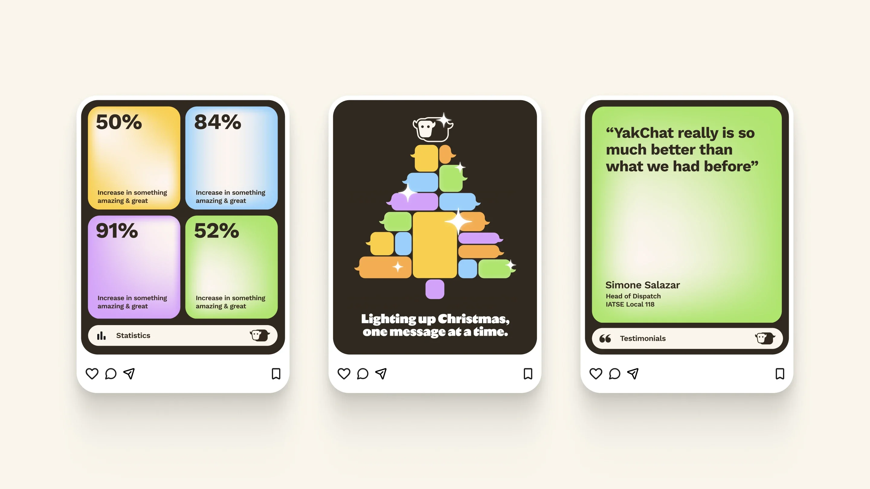 YakChat social media and marketing templates