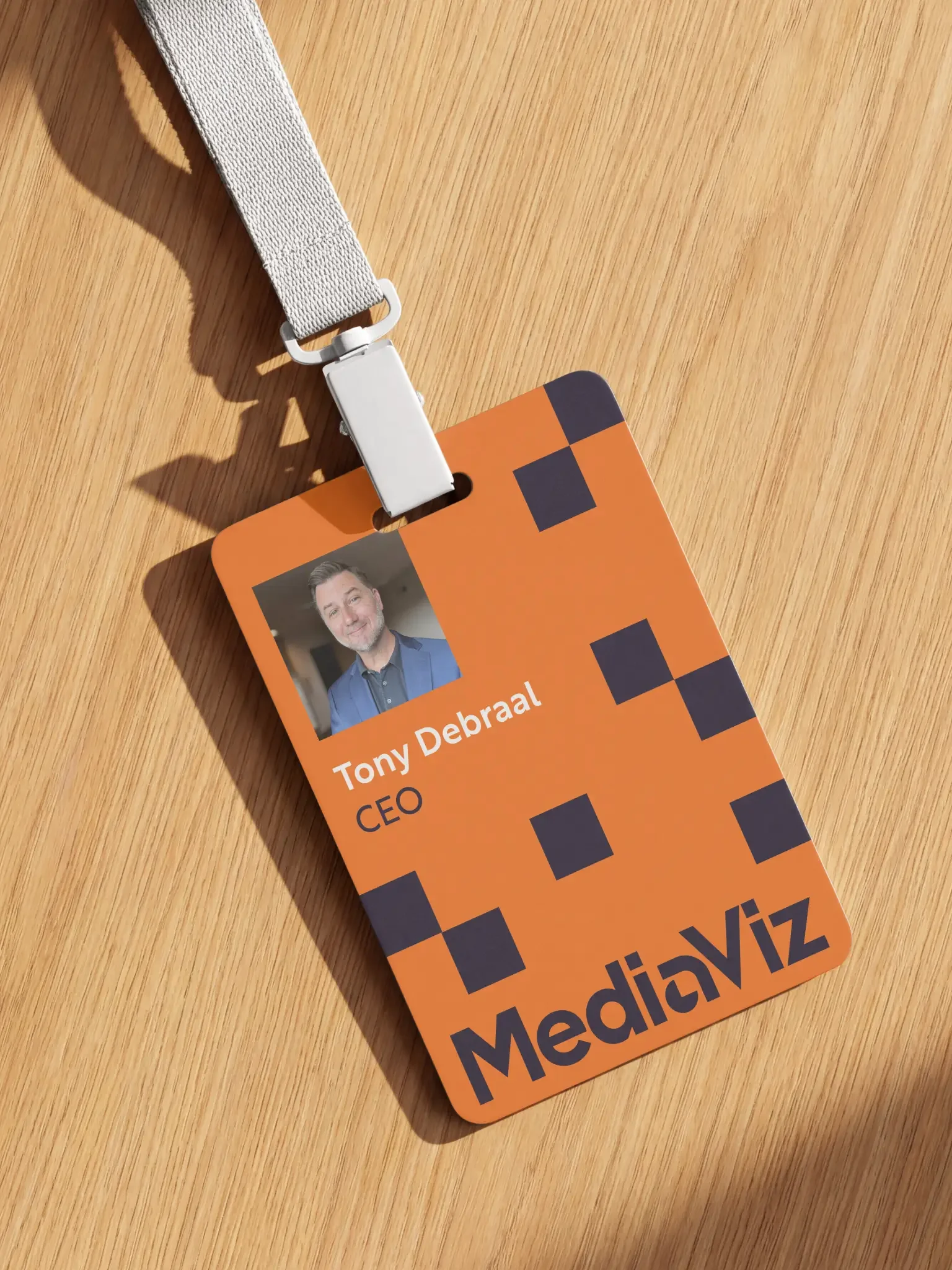 MediaViz conference lanyard and event badge application