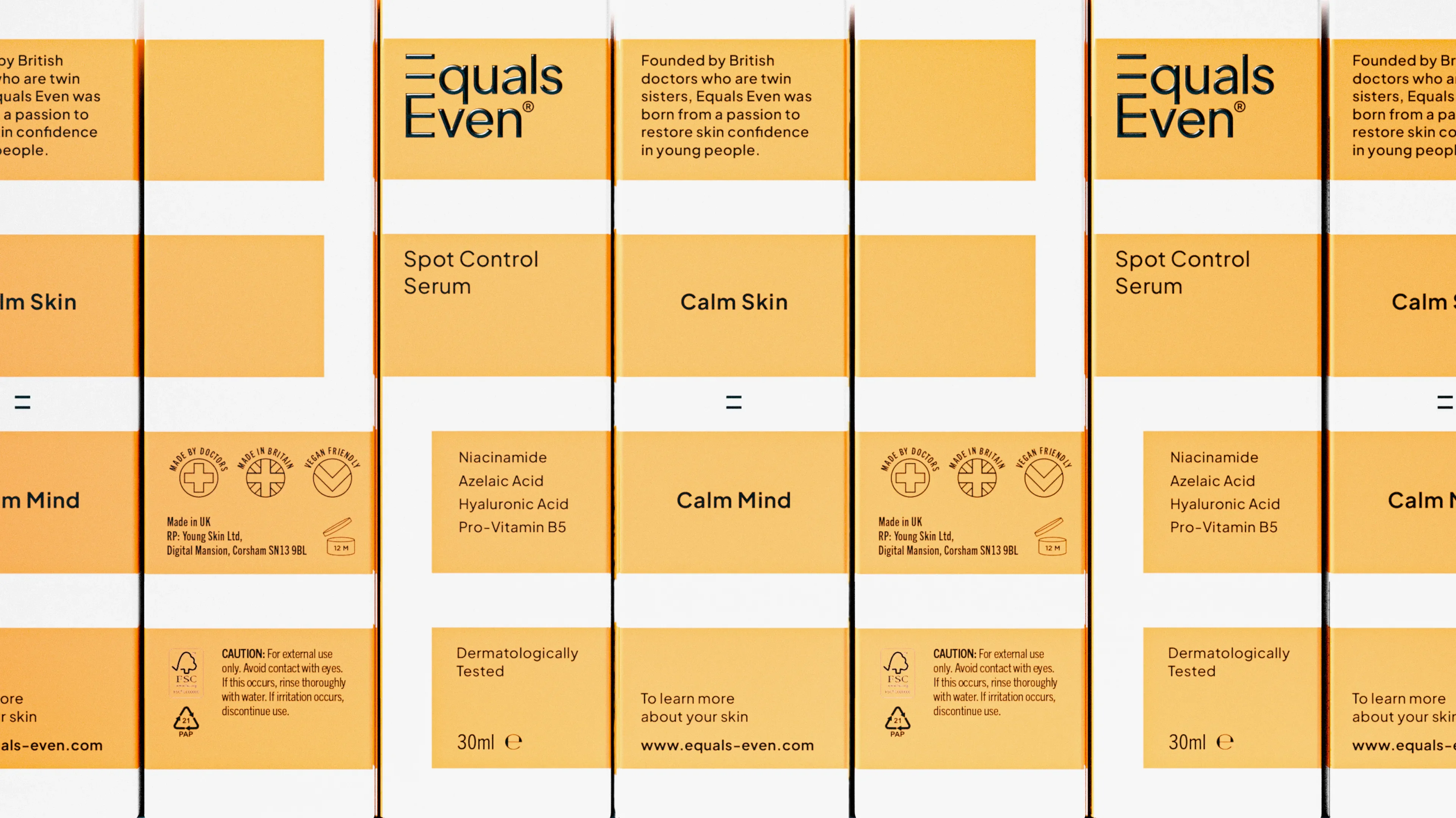 Equals Even spot control serum packaging