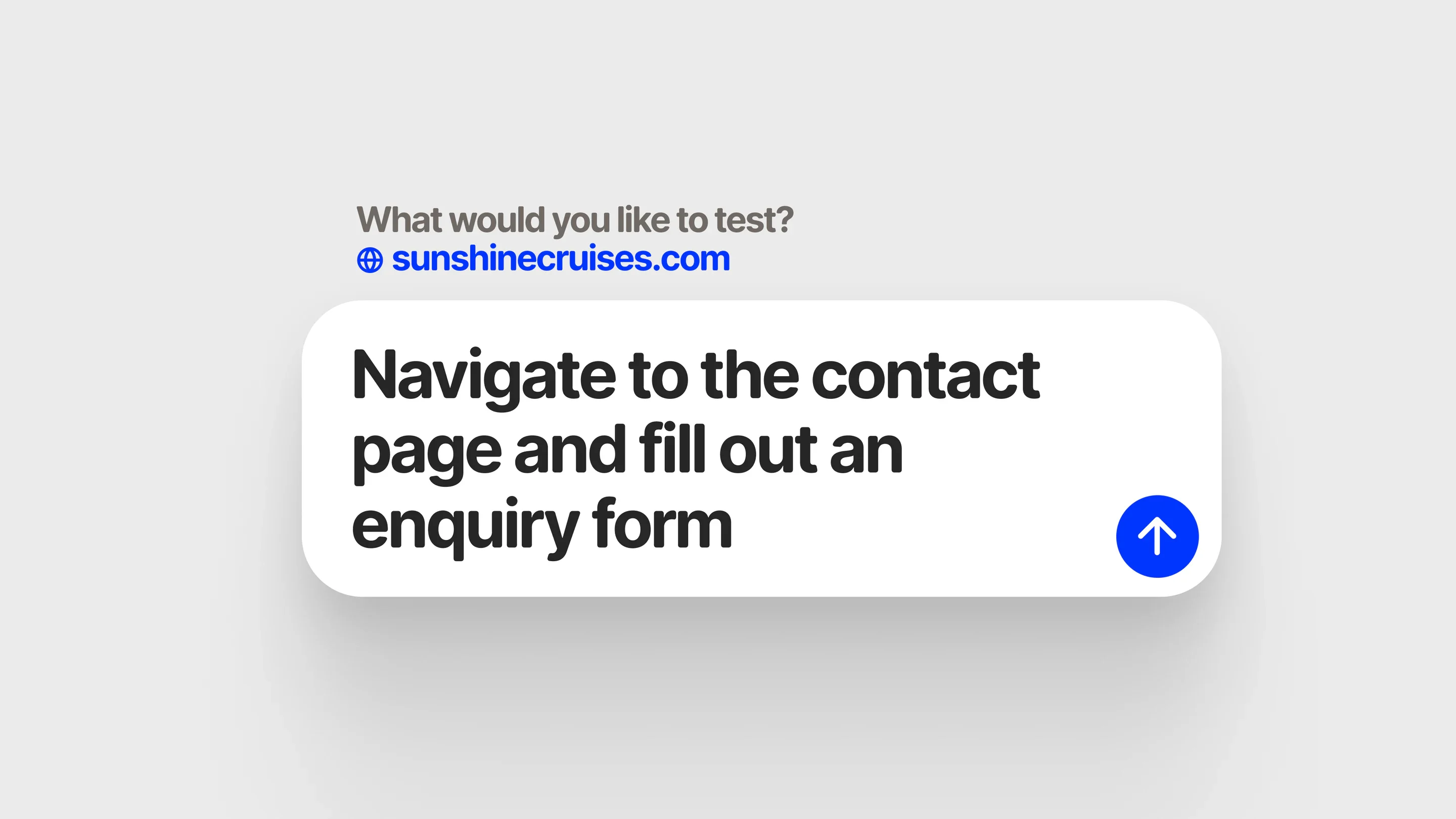 The Collectivally prompt asking what you would like to test, with a journey typed in